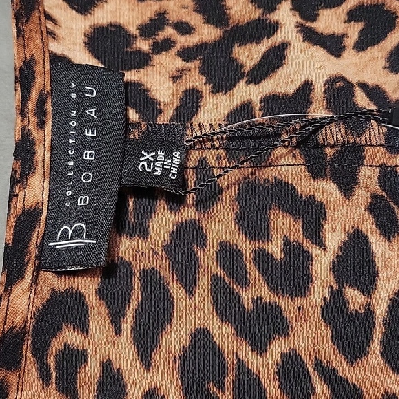 Leopard print midi wrap dress size 2x - Picture 4 of 5